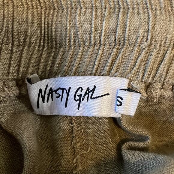 NASTY GAL Is It Crop In Here     Linen Drawstring Pants Small S - Picture 6 of 7